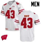 Men's Wisconsin Badgers NCAA #43 Peter Roy White Authentic Under Armour Stitched College Football Jersey BD31H26CO